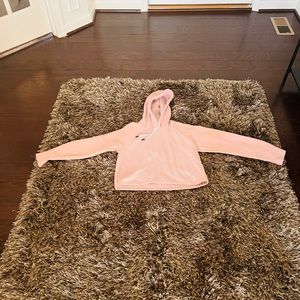 UnderAmour Pink ribbed Crop top hooded sweater